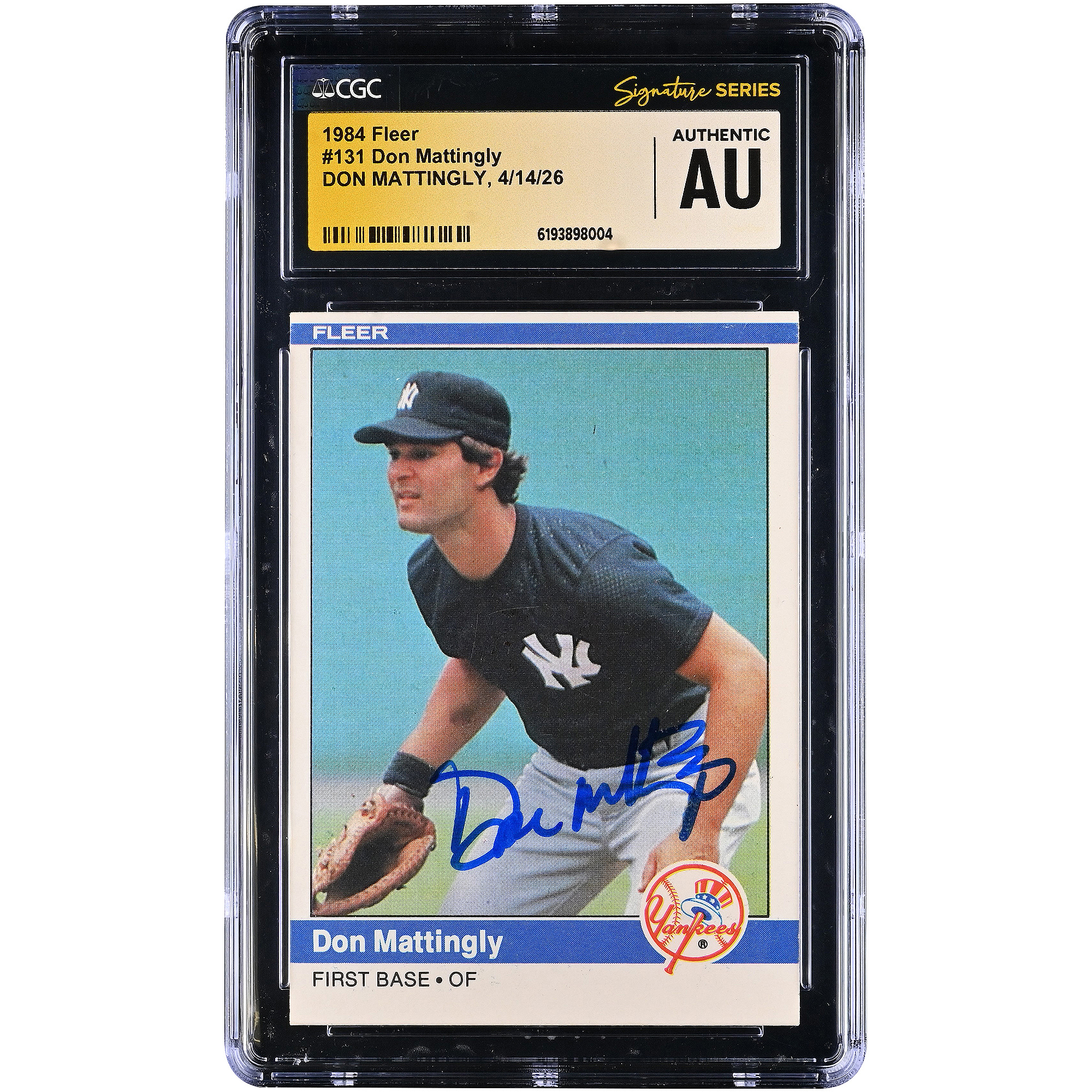 Don Mattingly New York Yankees Autographed 1984 Fleer #131 CGC Fanatics Witnessed Authenticated Rookie Card