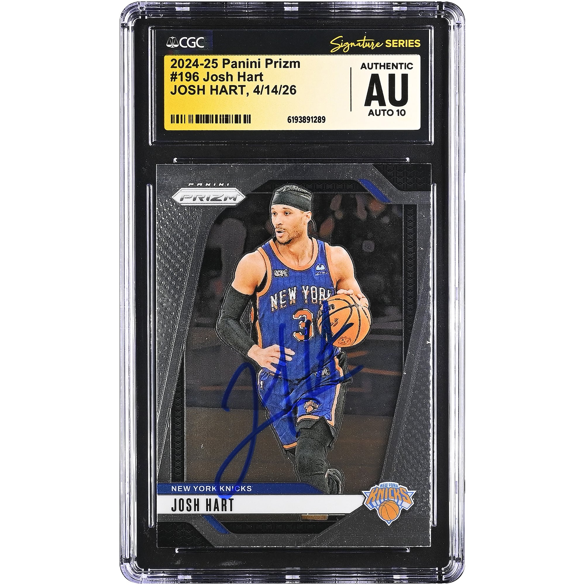 Josh Hart New York Knicks Autographed 2024-25 Panini Prizm #196 CGC Fanatics Witnessed Authenticated AUTO 10 Card