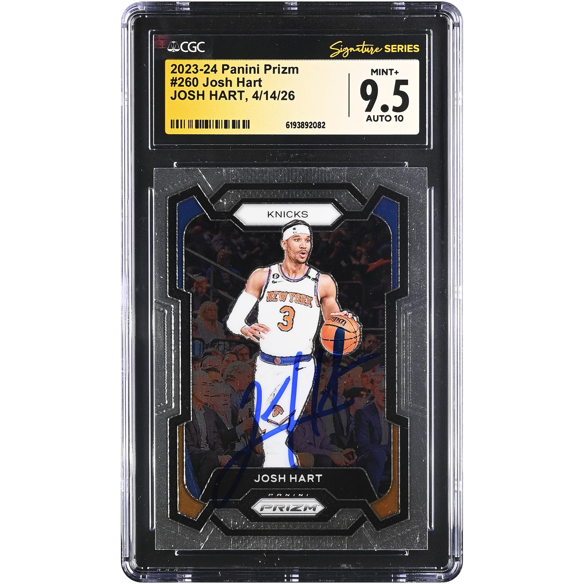 Josh Hart New York Knicks Autographed 2023-24 Panini Prizm #260 CGC Fanatics Witnessed Authenticated 9.5/10 Card