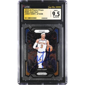 Josh Hart New York Knicks Autographed 2023-24 Panini Prizm #260 CGC Fanatics Witnessed Authenticated 9.5/10 Card
