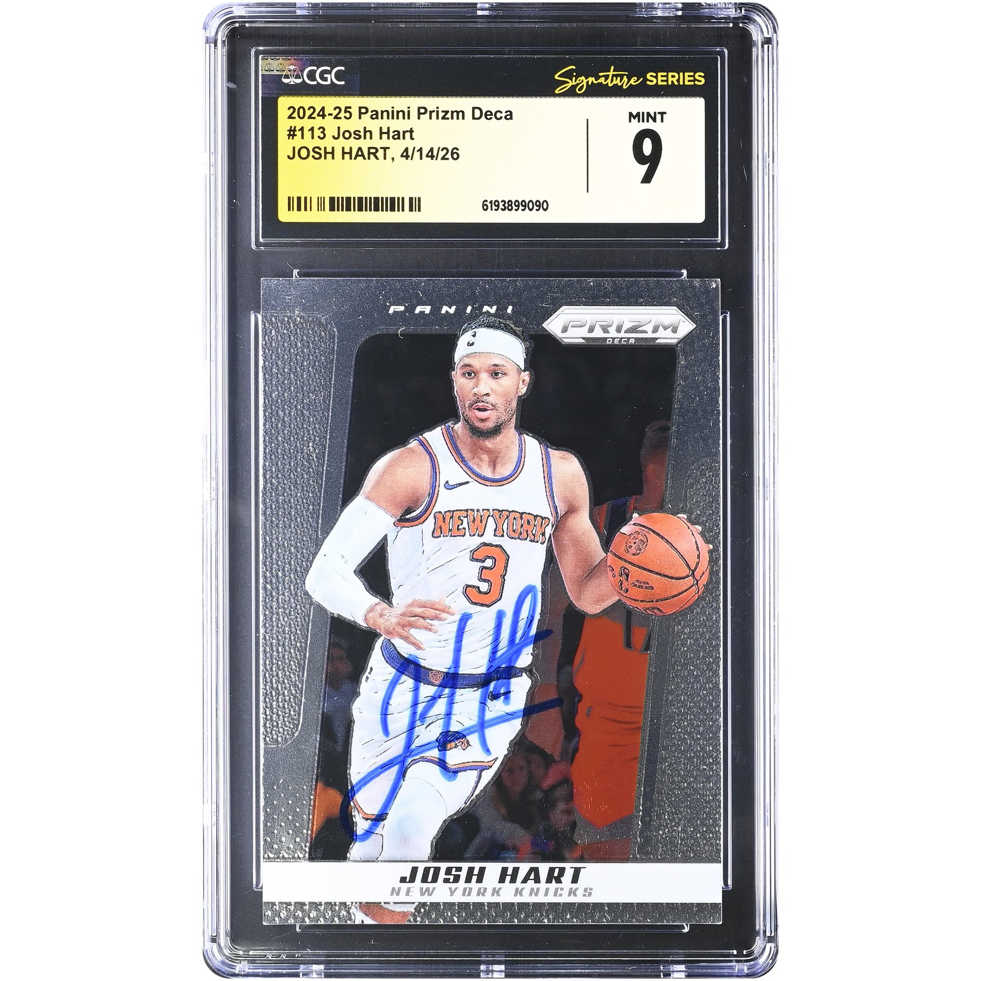 Josh Hart New York Knicks Autographed 2024-25 Panini Prizm Deca #113 CGC Fanatics Witnessed Authenticated MINT 9 Card