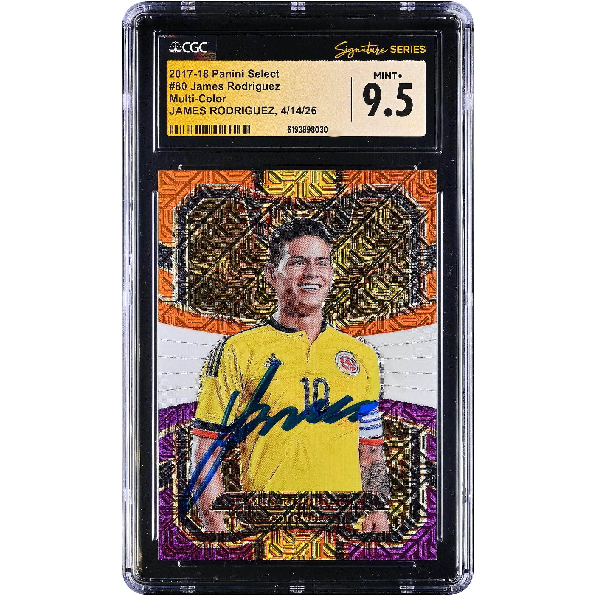 James Rodríguez Colombia National Team Autographed 2017-18 Panini Select Multi-Color #80 CGC Fanatics Witnessed Authenticated MINT+ 9.5 Card