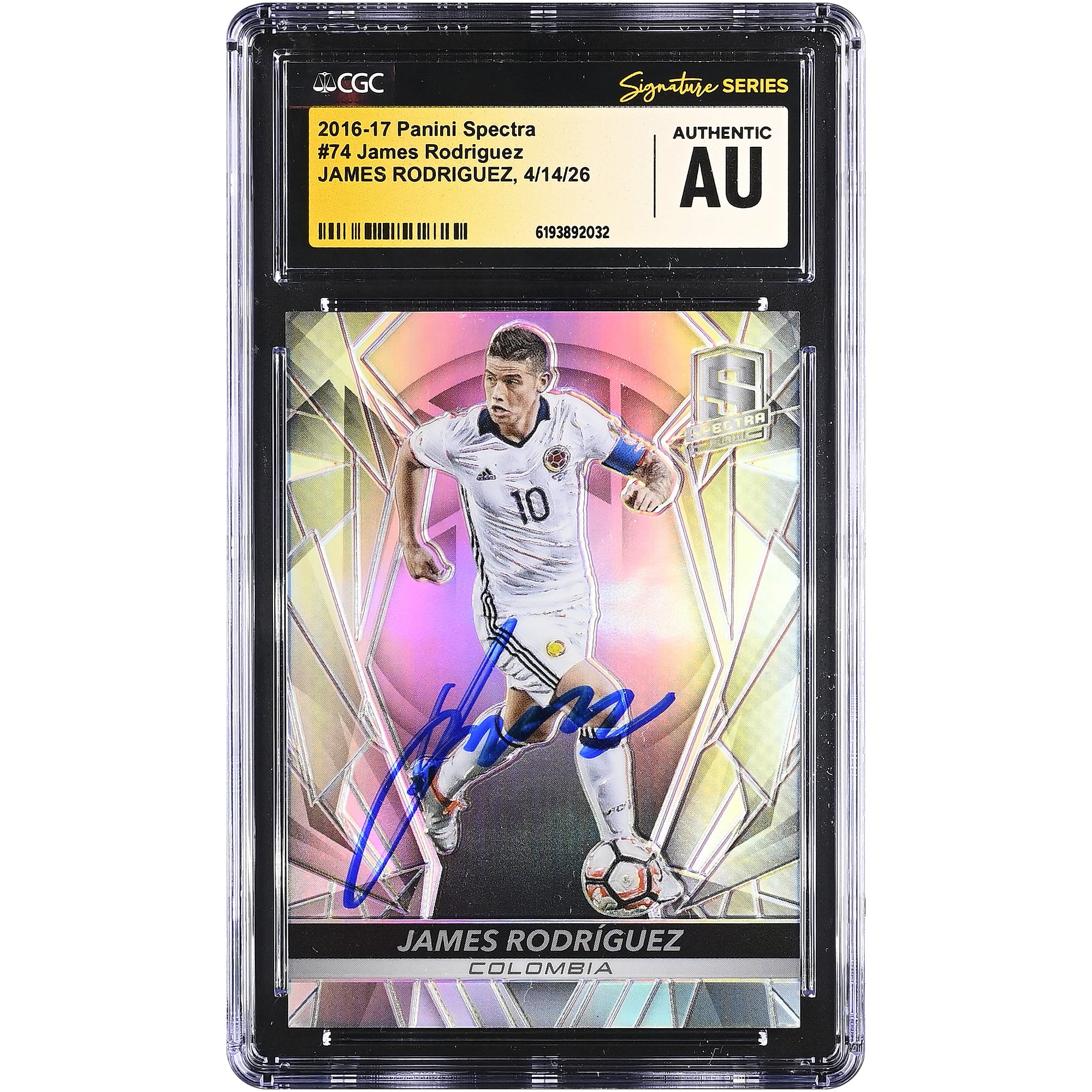 James Rodríguez Colombia National Team Autographed 2016-17 Panini Spectra #74 CGC Fanatics Witnessed Authenticated Card