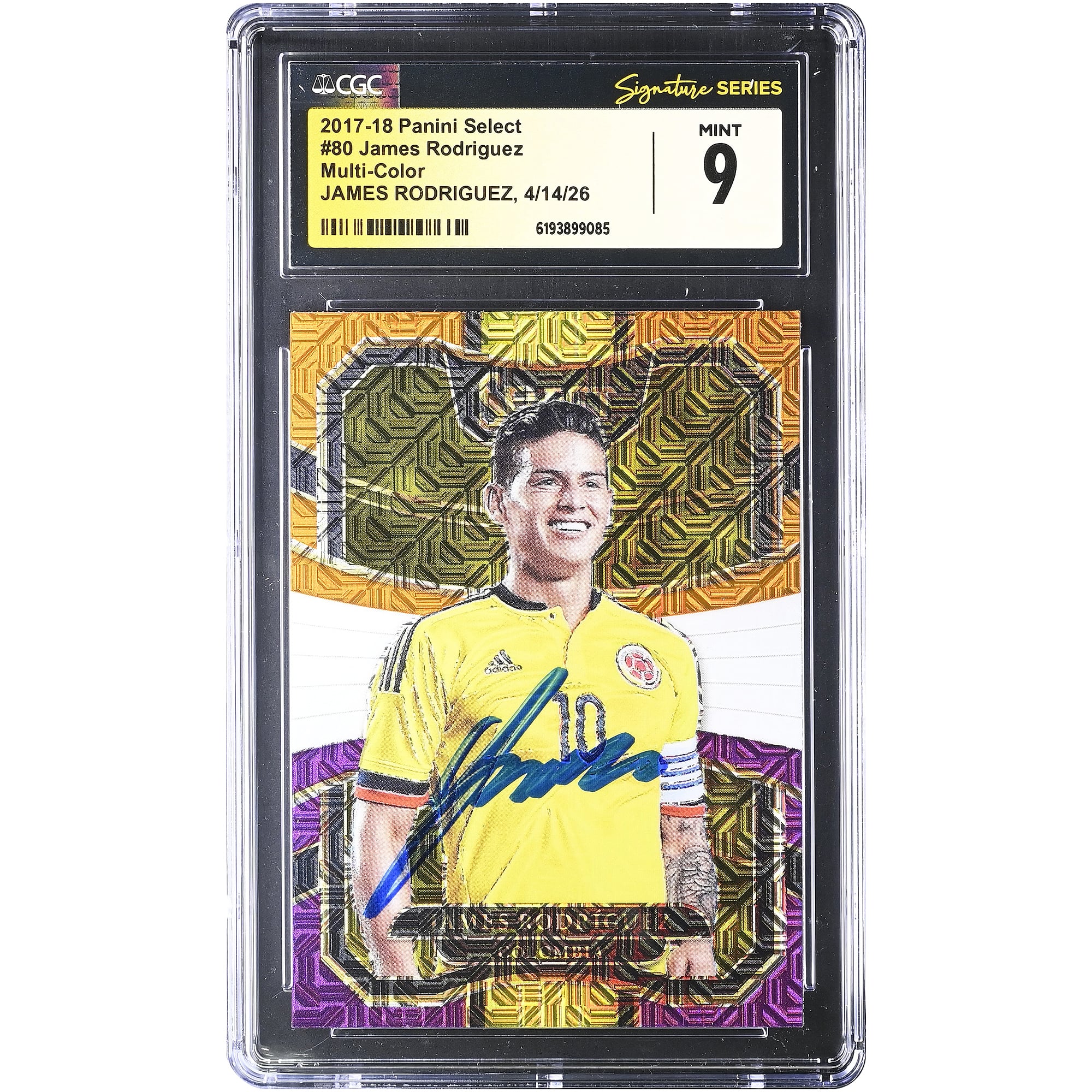 James Rodríguez Colombia National Team Autographed 2017-18 Panini Select Multi-Color #80 CGC Fanatics Witnessed Authenticated MINT 9 Card