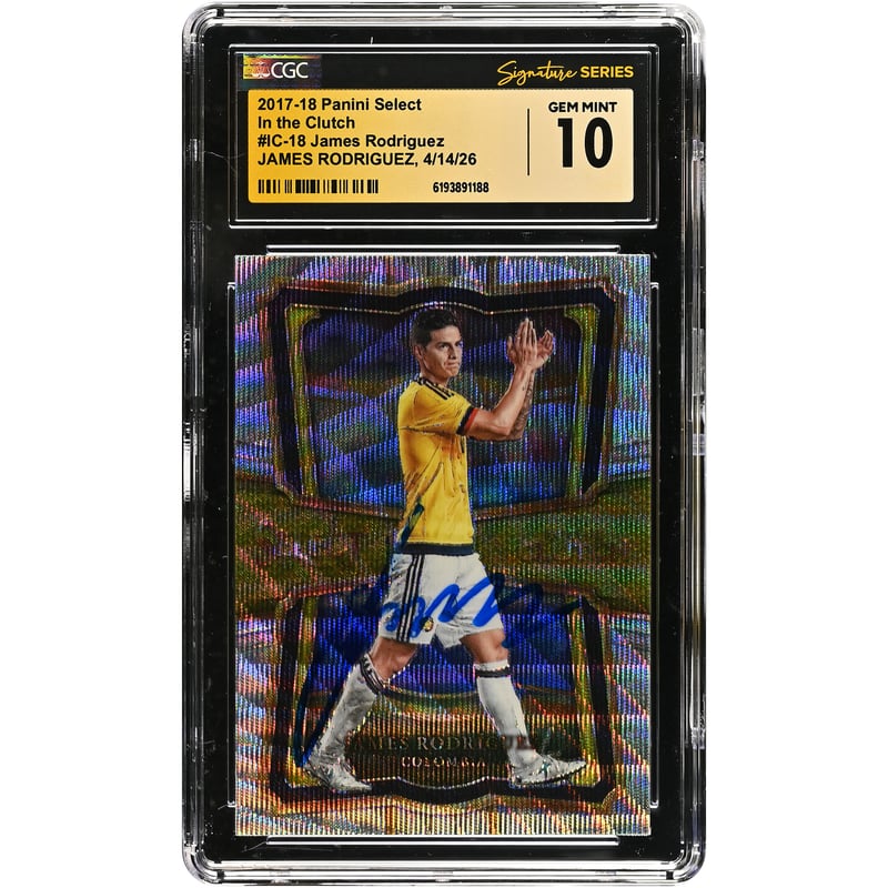 James Rodríguez Colombia National Team Autographed 2017-18 Panini Select In the Clutch #IC-18 CGC Fanatics Witnessed Authenticated GEM MINT 10 Card