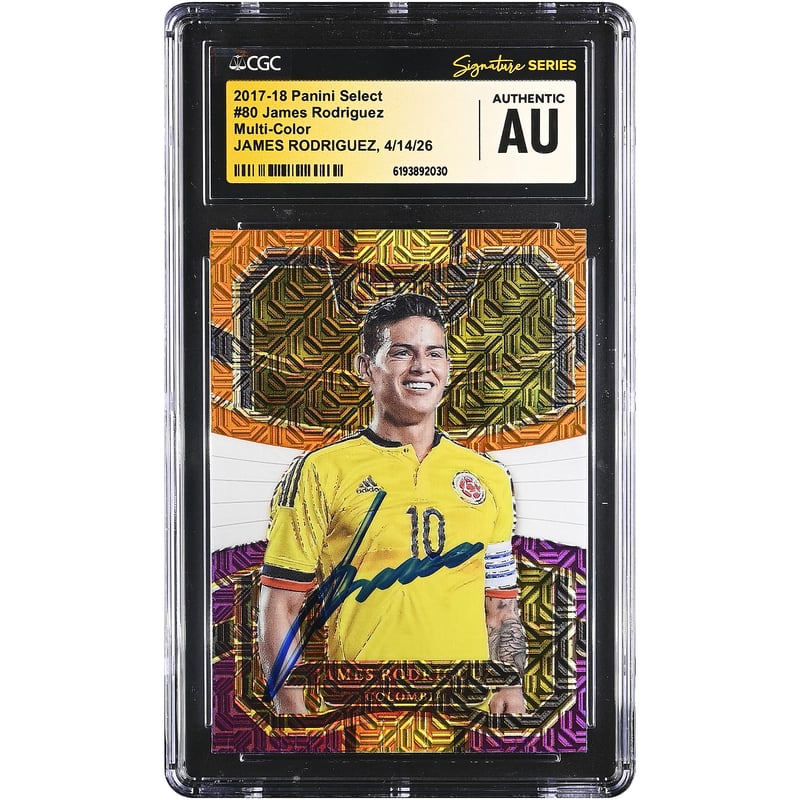 James Rodríguez Colombia National Team Autographed 2017-18 Panini Select Multi-Color #80 CGC Fanatics Witnessed Authenticated Card