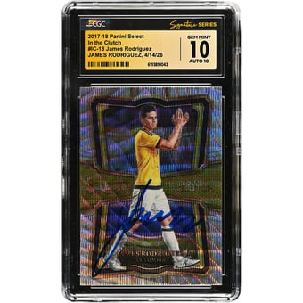James Rodríguez Colombia National Team Autographed 2017-18 Panini Select In the Clutch #IC-18 CGC Fanatics Witnessed Authenticated Card