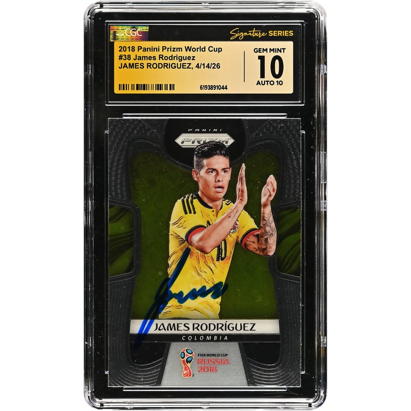 James Rodríguez Colombia National Team Autographed 2018 Panini Prizm World Cup #38 CGC Fanatics Witnessed Authenticated 10/10 Card