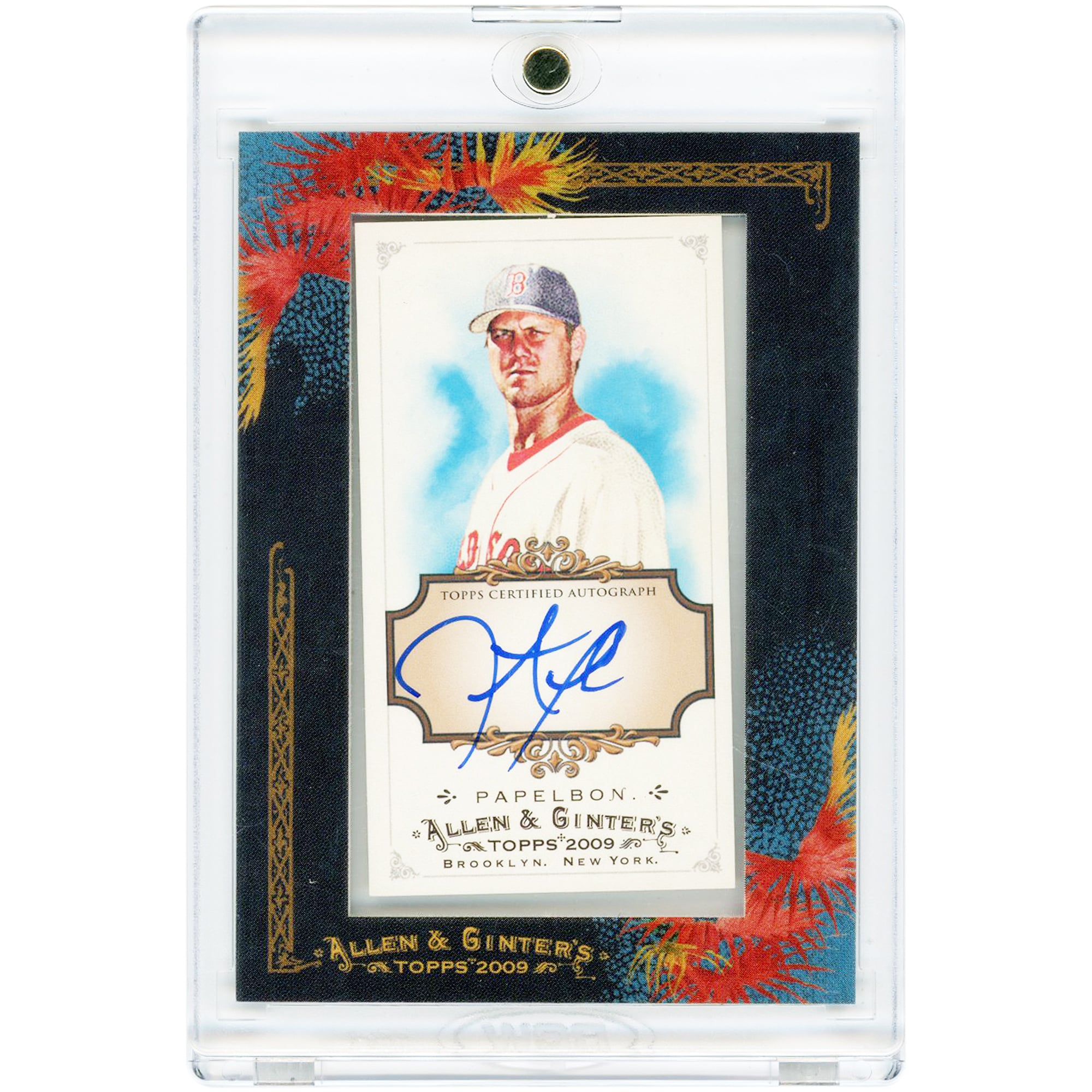 Jonathan Papelbon Boston Red Sox Autographed 2009 Topps Allen & Ginter Mini Framed #AGA-JP Card
