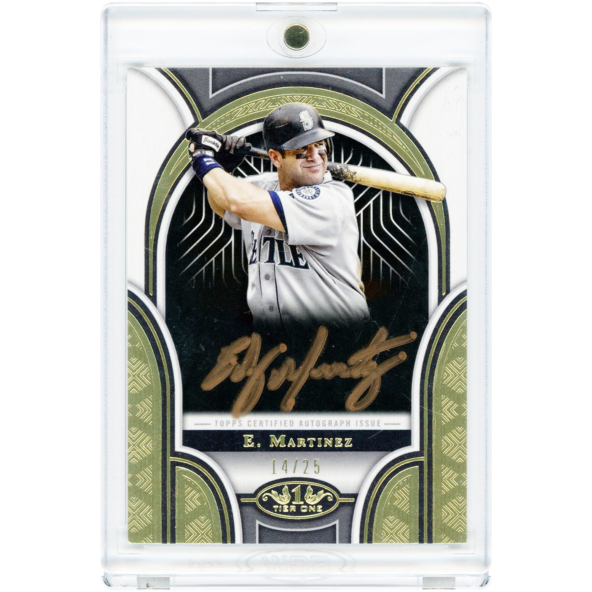 Edgar Martínez Seattle Mariners Autographed 2023 Topps Tier One Bronze Ink #PPA-EM #14/25 Card. rookie card picture
