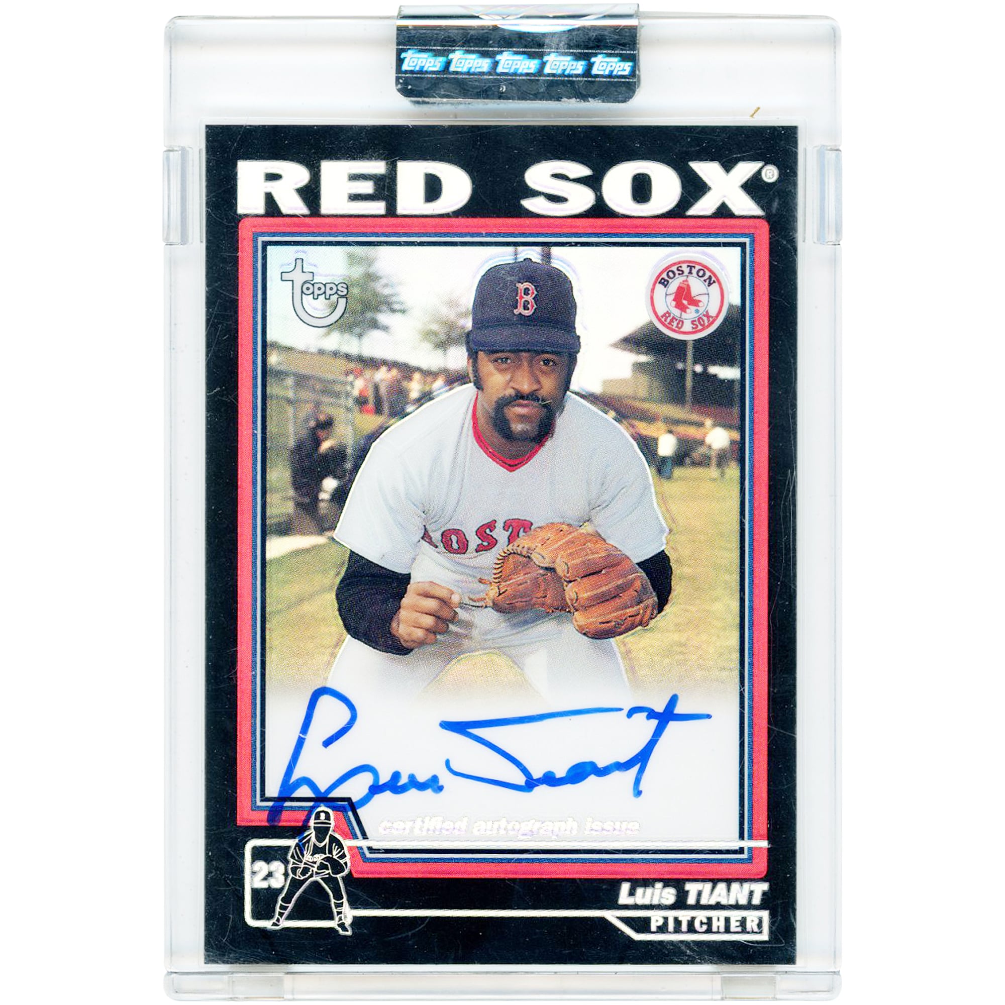 Luis Tiant Boston Red Sox Autographed 2004 Topps Chrome Black Refractor #TA-LT #20/25 Card. rookie card picture