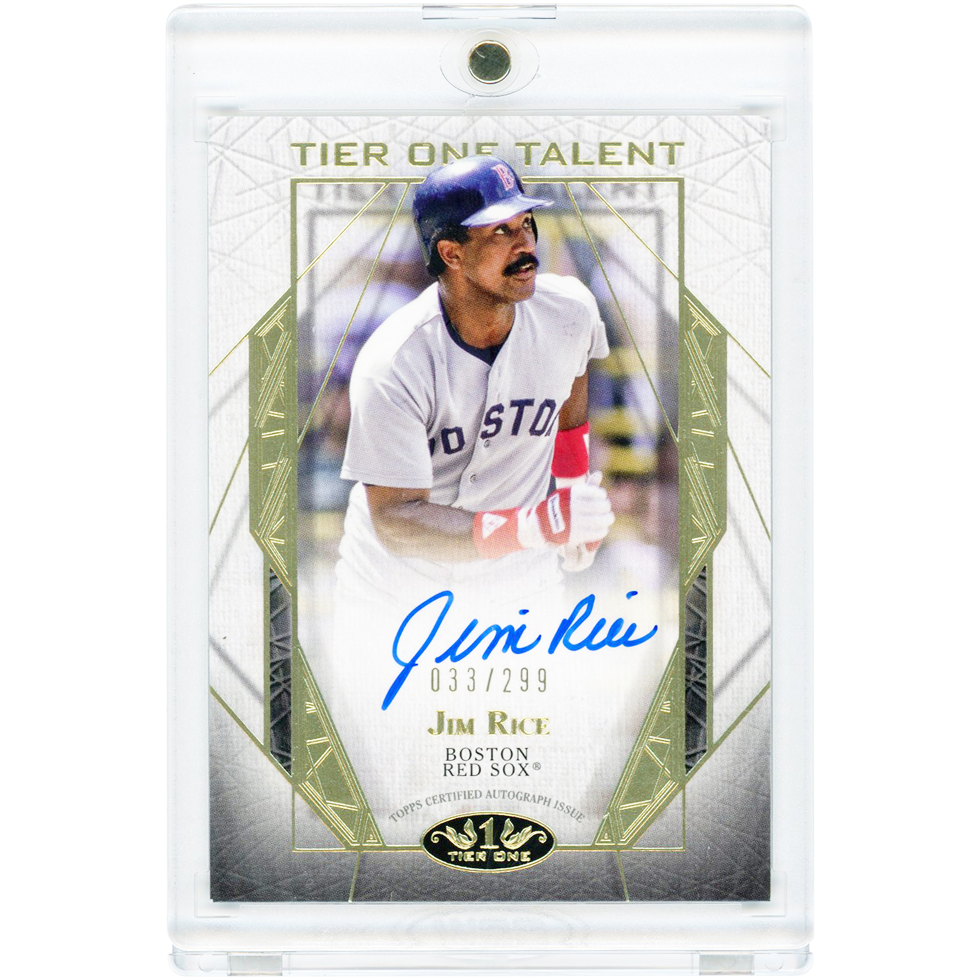 Jim Rice Boston Red Sox Autographed 2022 Topps Tier One Tier One Talent #T1TA-JR #33/299 Card