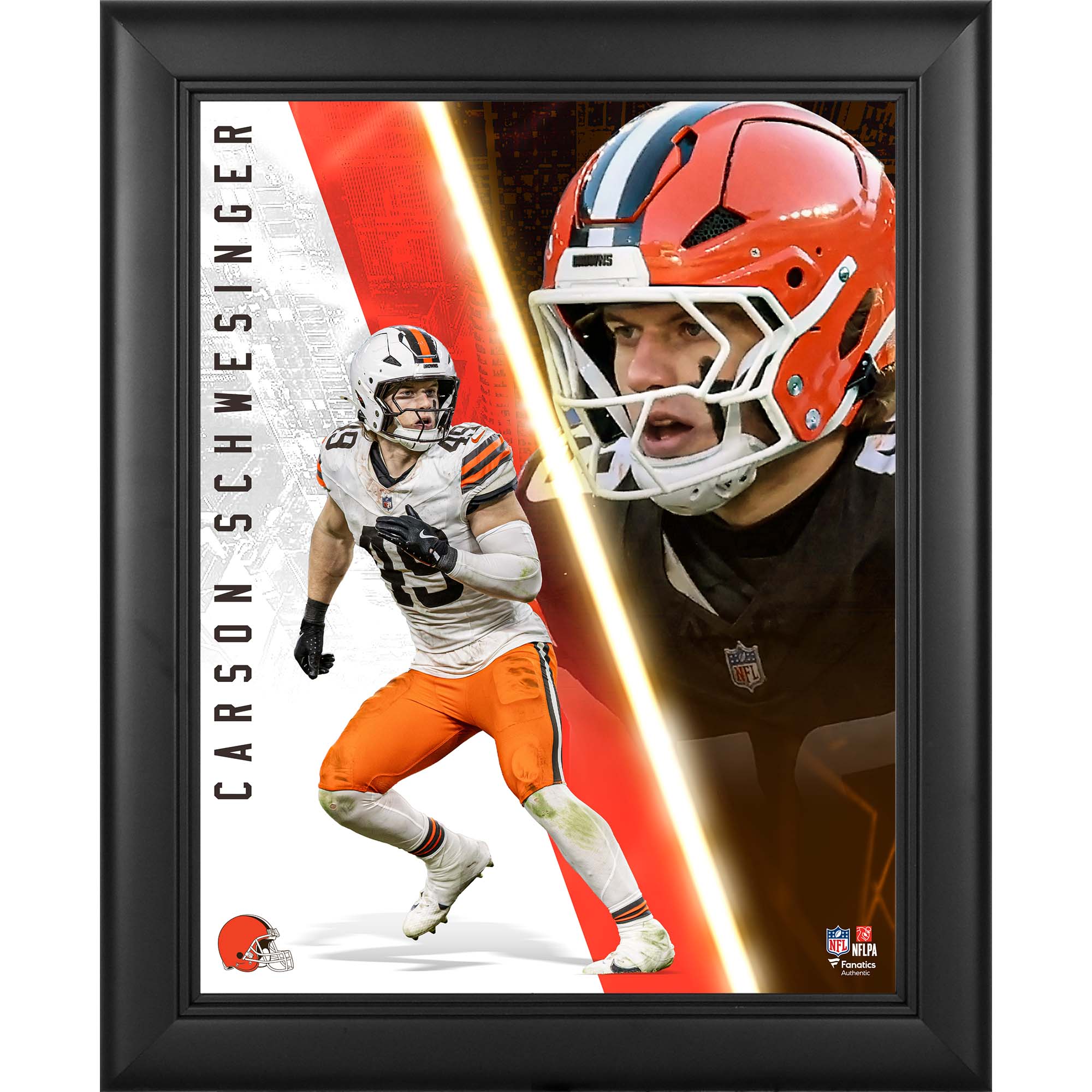 Carson Schwesinger Cleveland Browns Framed 13" x 16" Radiance Collage