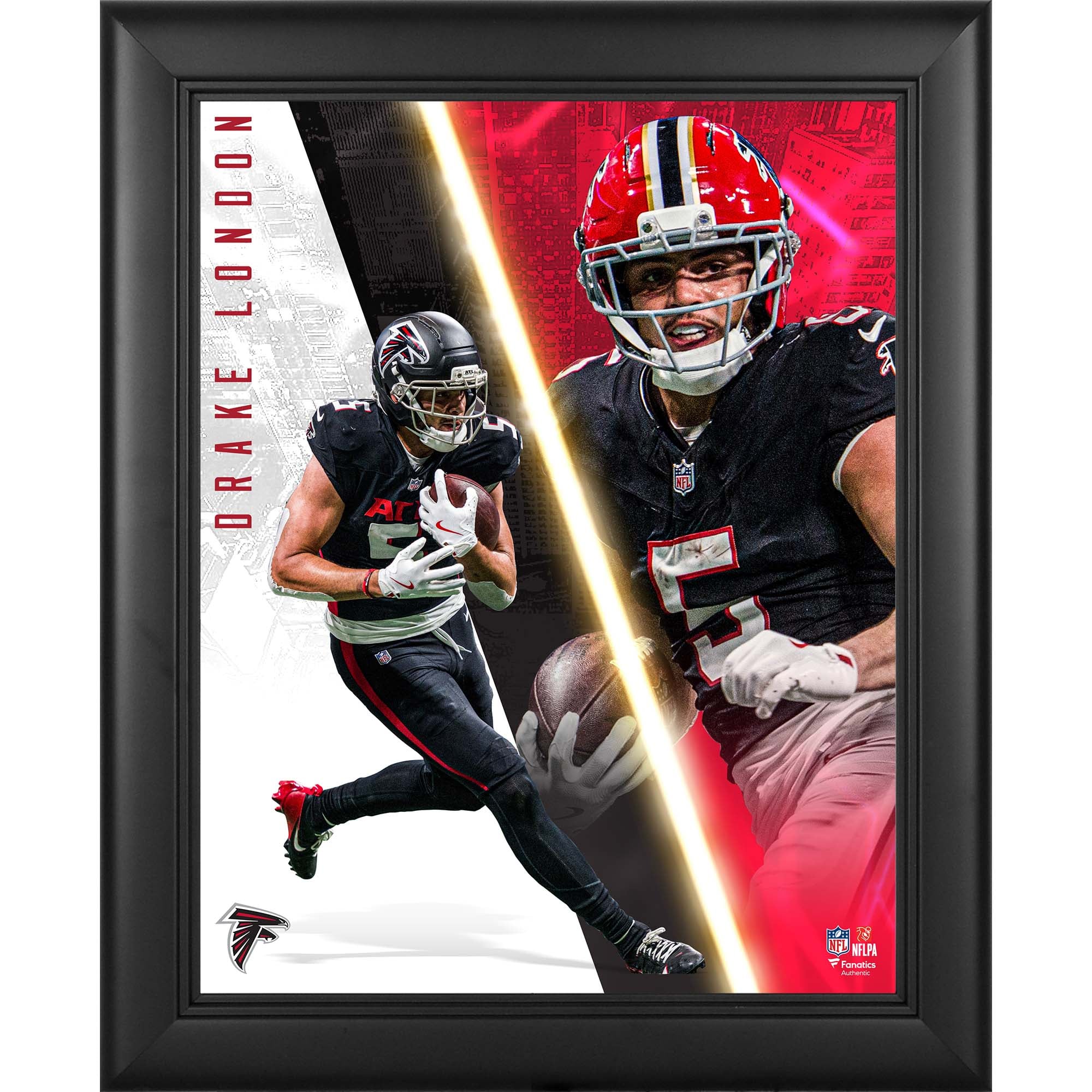 Drake London Atlanta Falcons Framed 13" x 16" Radiance Collage
