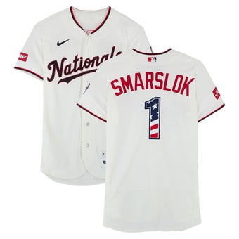 Tyler Smarslok Washington Nationals Game-Used #1 White Nike Jersey vs. Pittsburgh Pirates on July 4, 2026
