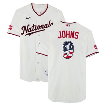 Michael Johns Washington Nationals Game-Used #9 White Nike Jersey vs. Pittsburgh Pirates on July 4, 2026