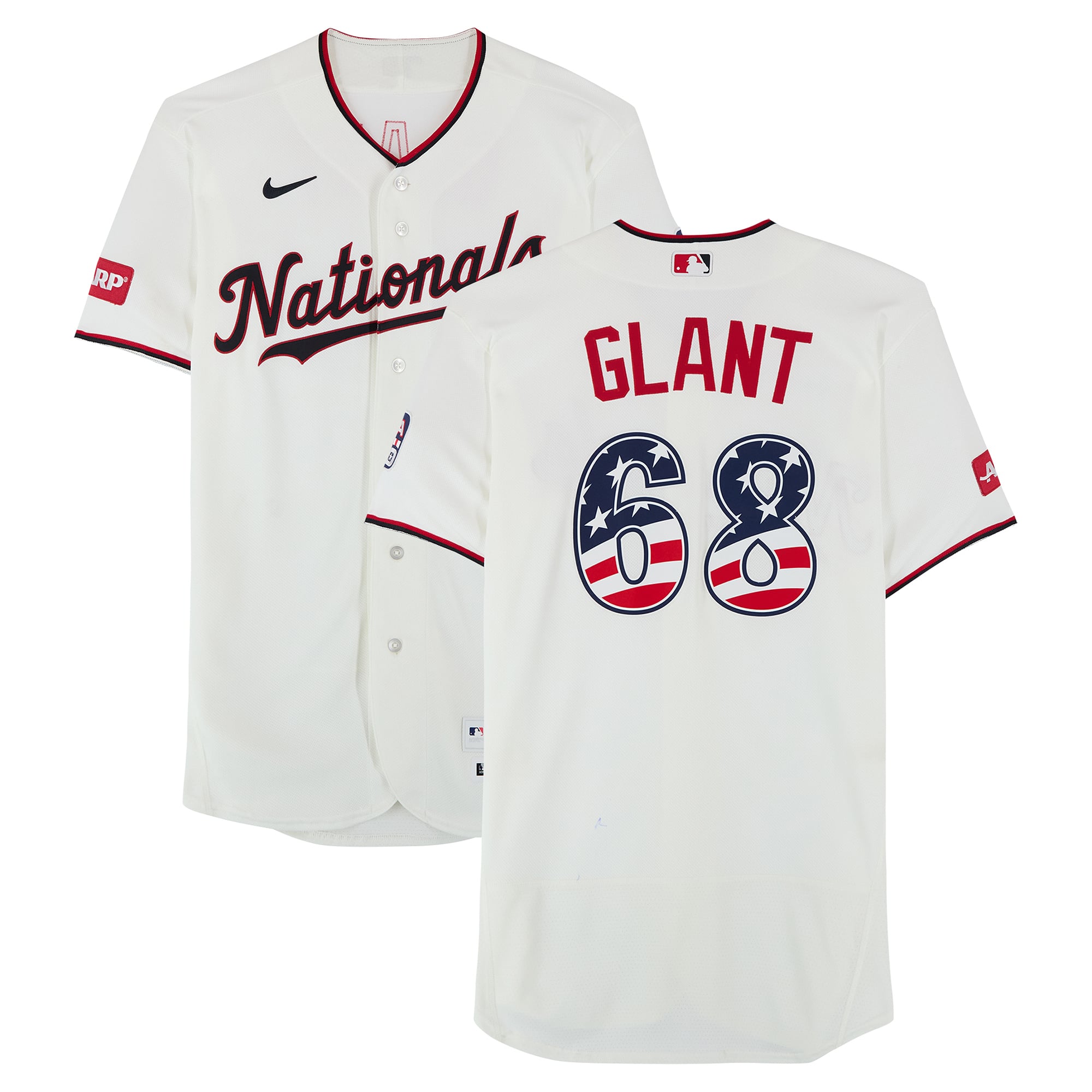 Dustin Glant Washington Nationals Game-Used #68 White Nike Jersey vs. Pittsburgh Pirates on July 4, 2026