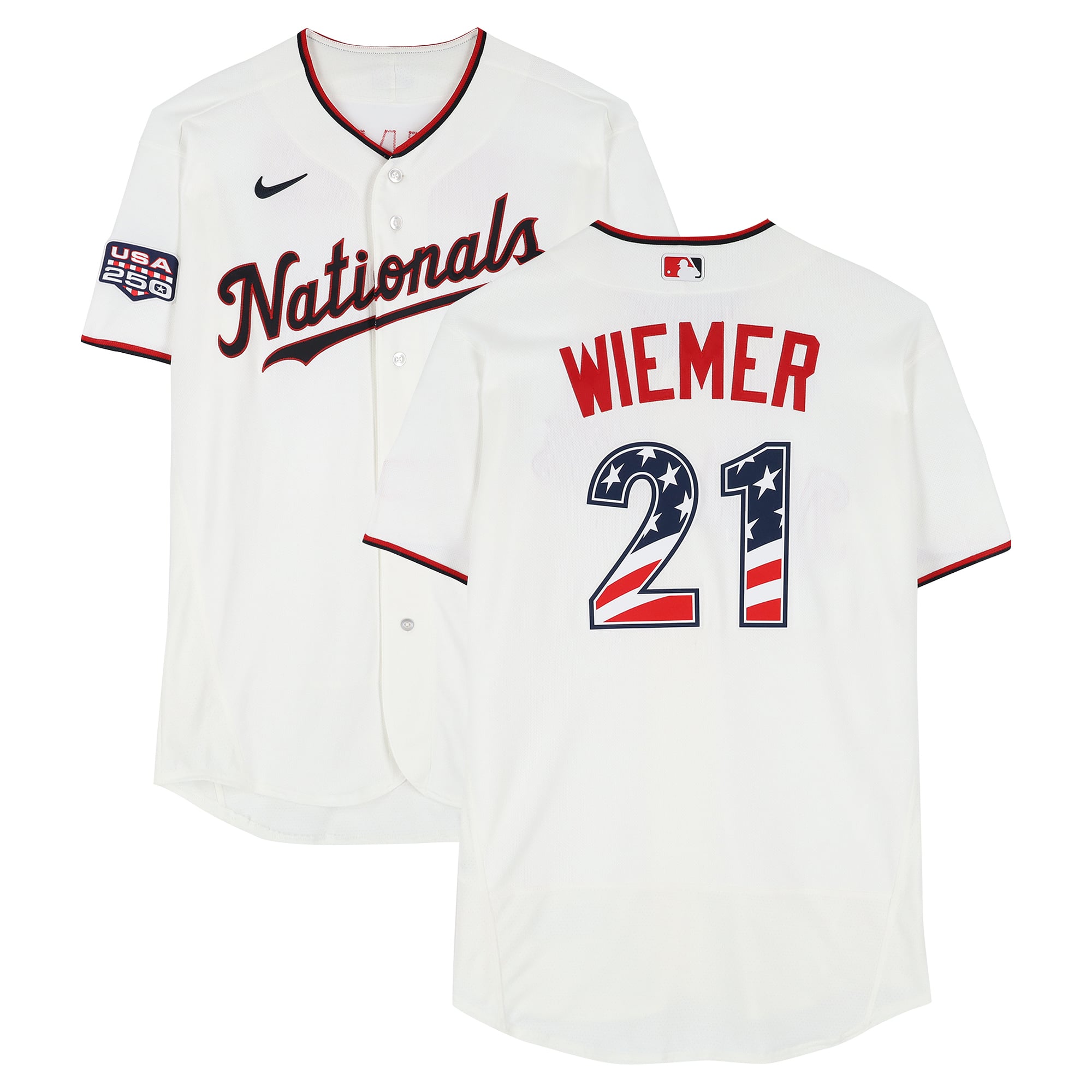 Joey Wiemer Washington Nationals Player-Issued #21 White Nike Jersey vs. Pittsburgh Pirates on July 4, 2026