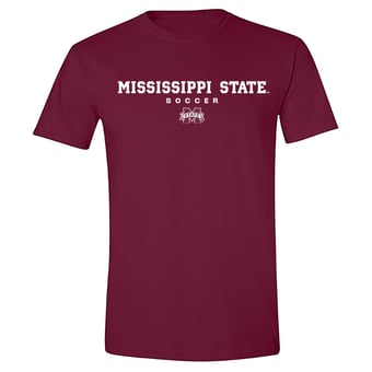 Unisex Maroon Mississippi State Bulldogs NIL Pick-A-Player Women's Soccer Shirsey T-Shirt