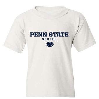 Youth White Penn State Nittany Lions NIL Pick-A-Player Men's Soccer Shirsey T-Shirt
