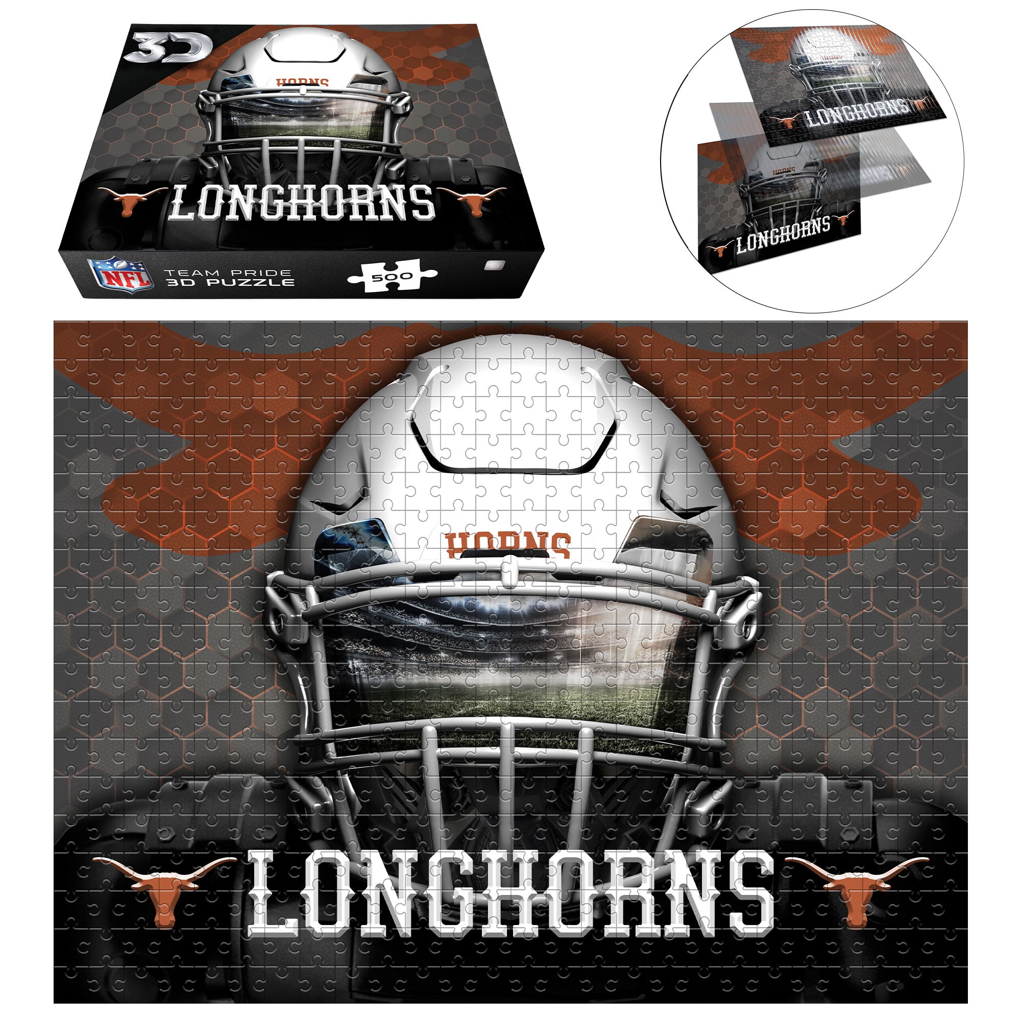 Texas Longhorns 18" x 24" 3D Lenticular Facemask Puzzle