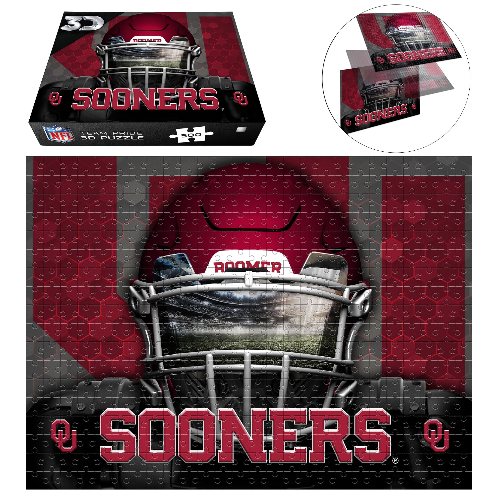 Oklahoma Sooners 18" x 24" 3D Lenticular Facemask Puzzle