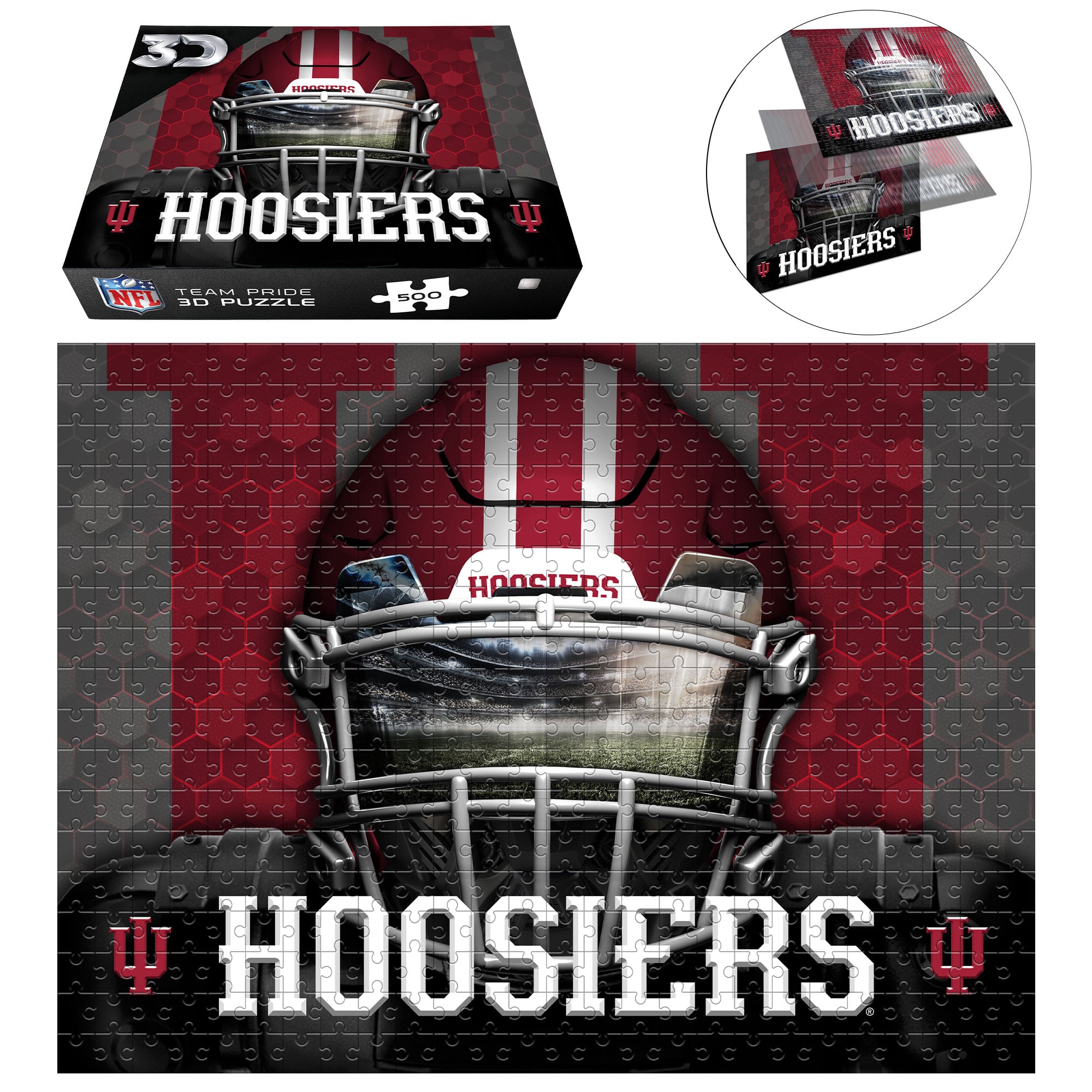 Indiana Hoosiers 18" x 24" 3D Lenticular Facemask Puzzle