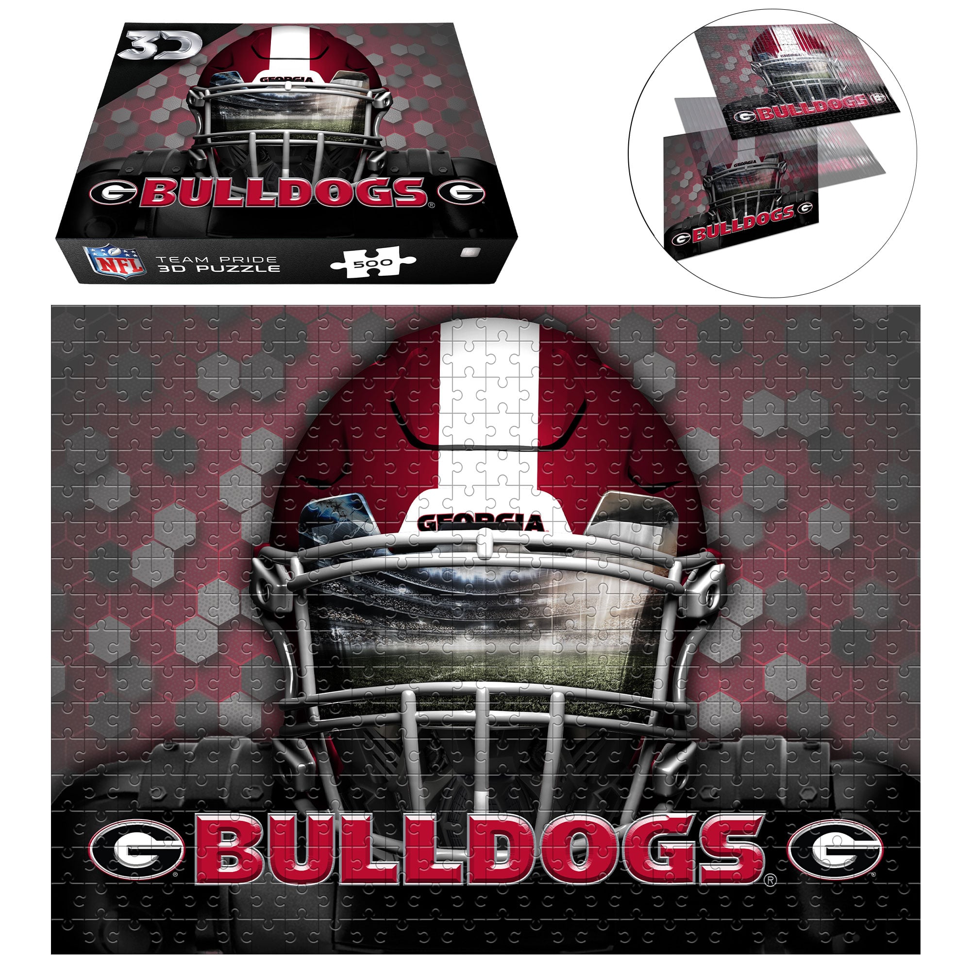 Georgia Bulldogs 18" x 24" 3D Lenticular Facemask Puzzle