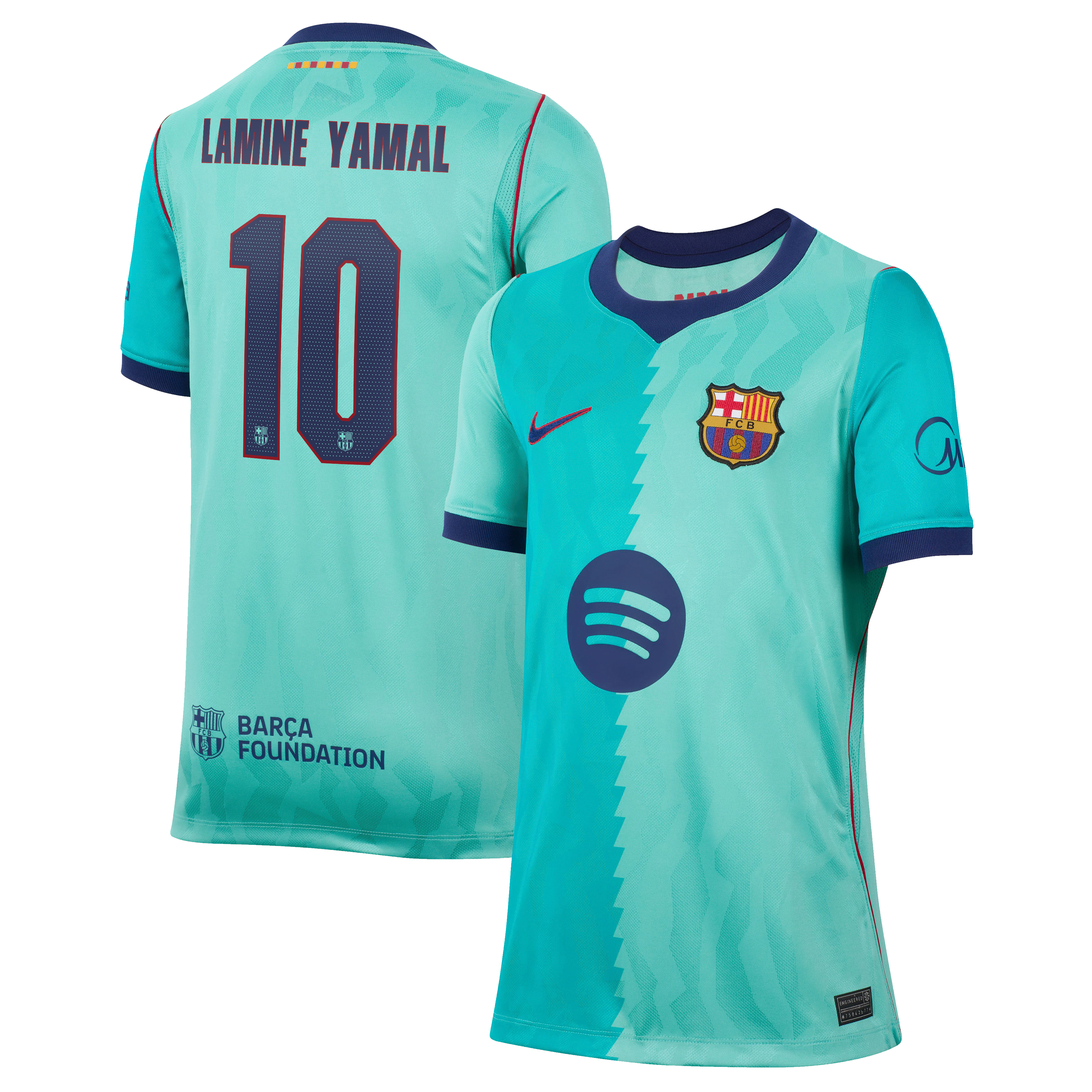 Youth Nike Lamine Yamal Turquoise Barcelona 2026/27 Third Stadium Replica Jersey