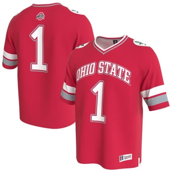 Unisex GameDay Greats Scarlet Ohio State Buckeyes Lightweight Collegiate Football Fashion Jersey
