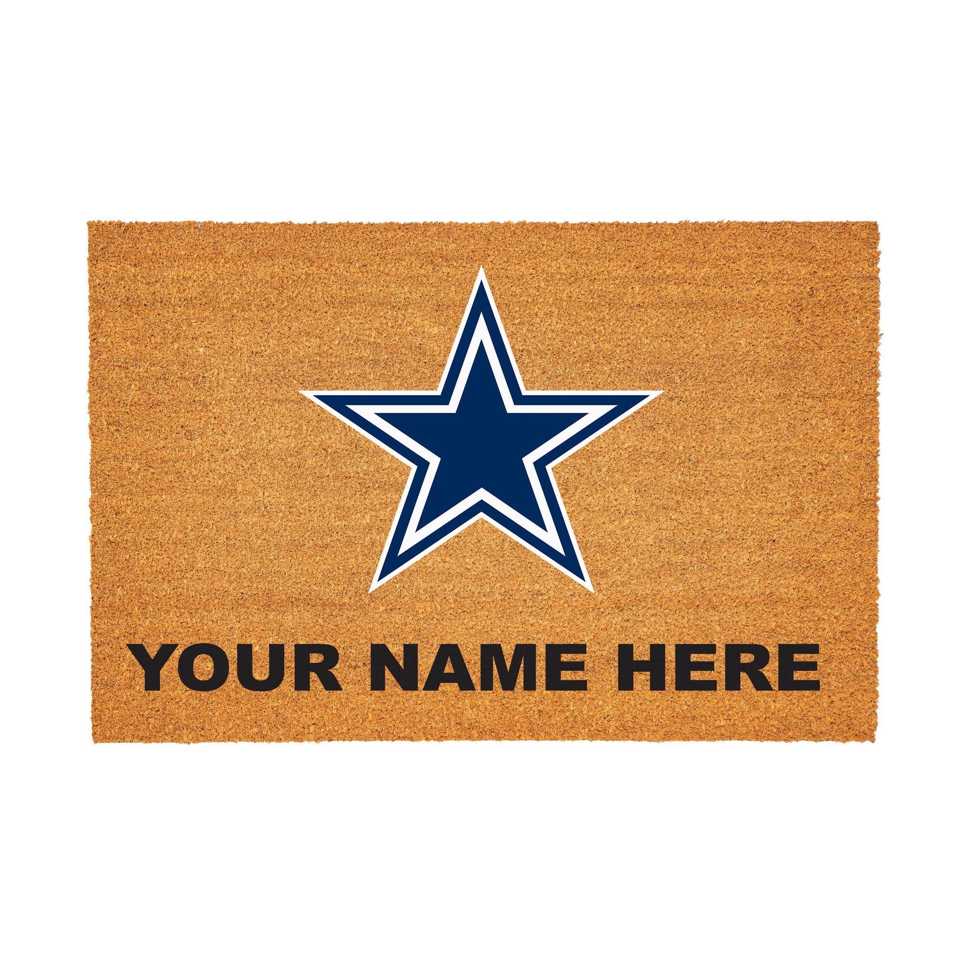 Dallas Cowboys 24" x 36" Team Logo Personalized Coir Door Mat