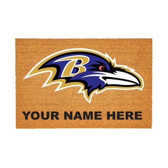 Baltimore Ravens 24" x 36" Team Logo Personalized Coir Door Mat