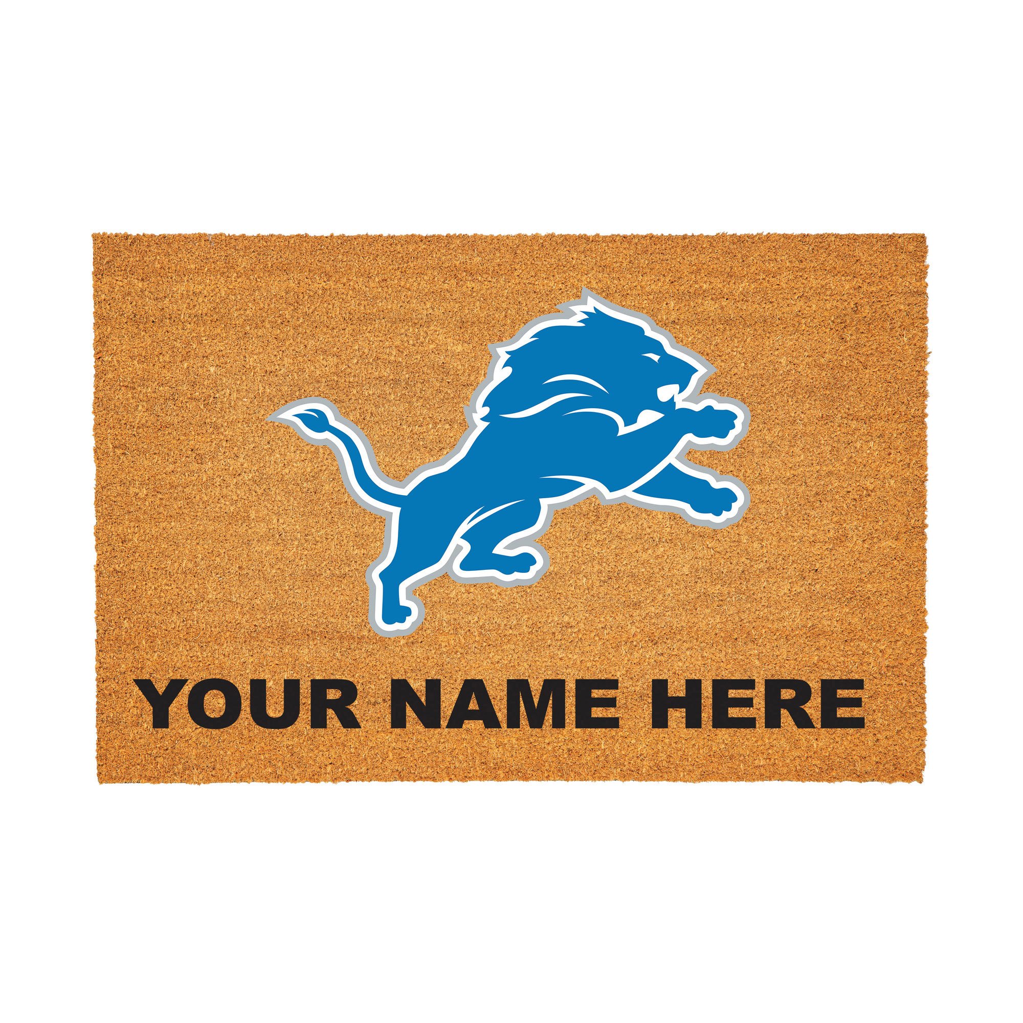 Detroit Lions 24" x 36" Team Logo Personalized Coir Door Mat