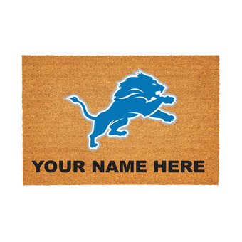Detroit Lions 24" x 36" Team Logo Personalized Coir Door Mat