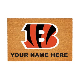 Cincinnati Bengals 24" x 36" Team Logo Personalized Coir Door Mat