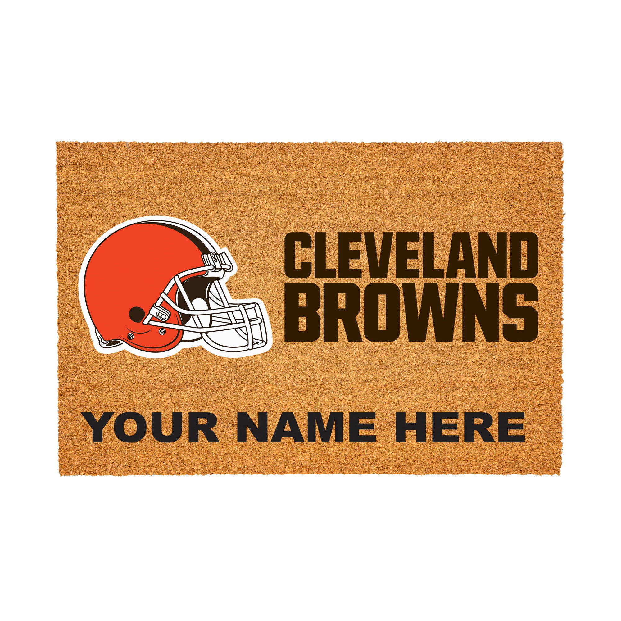 Cleveland Browns 24" x 36" Team Logo Personalized Coir Door Mat
