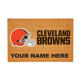 Cleveland Browns 24" x 36" Team Logo Personalized Coir Door Mat