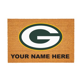 Green Bay Packers 24" x 36" Team Logo Personalized Coir Door Mat