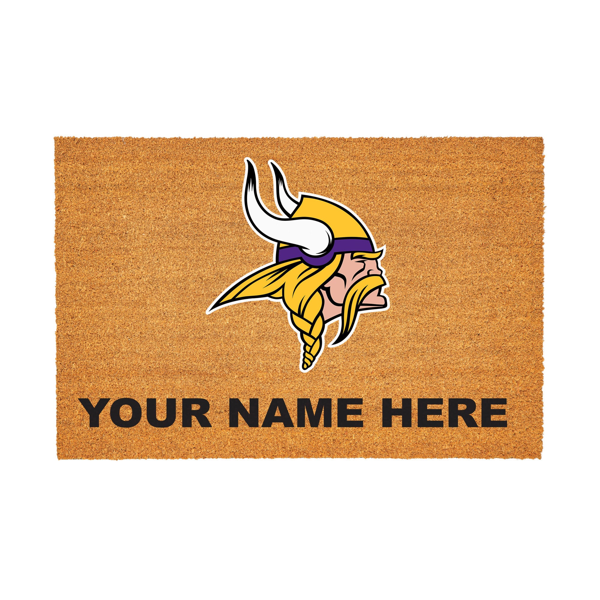 Minnesota Vikings 24" x 36" Team Logo Personalized Coir Door Mat