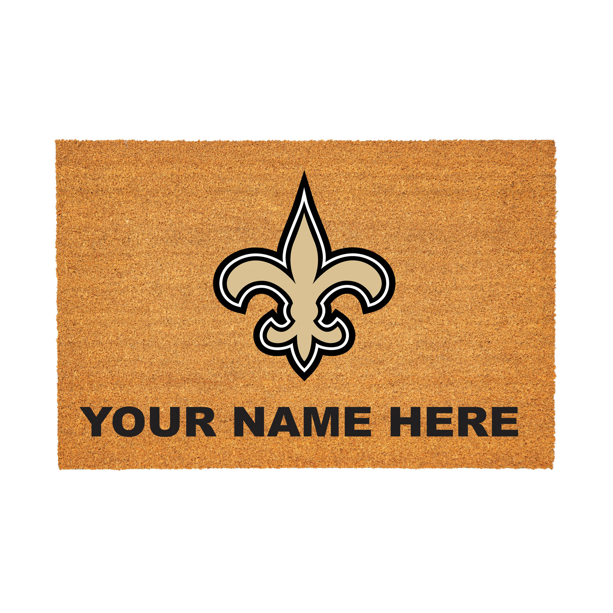 New Orleans Saints 24" x 36" Team Logo Personalized Coir Door Mat