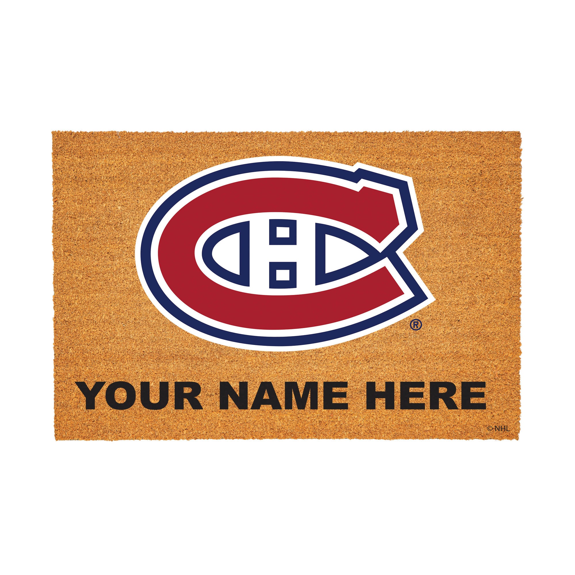 Montreal Canadiens 24" x 36" Team Logo Personalized Coir Door Mat
