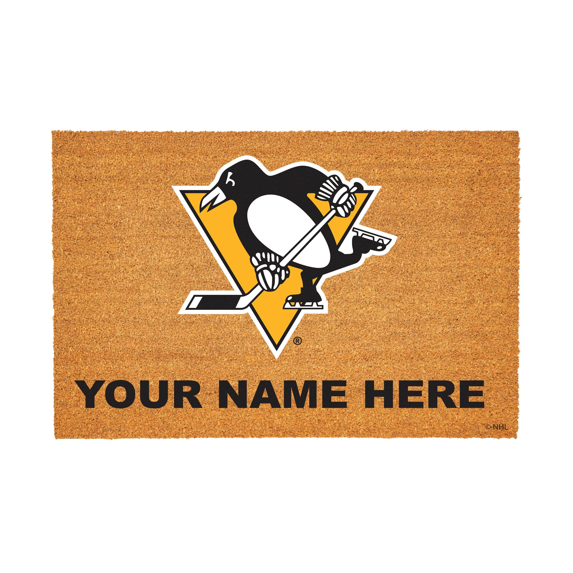 Pittsburgh Penguins 24" x 36" Team Logo Personalized Coir Door Mat
