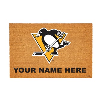 Pittsburgh Penguins 24" x 36" Team Logo Personalized Coir Door Mat