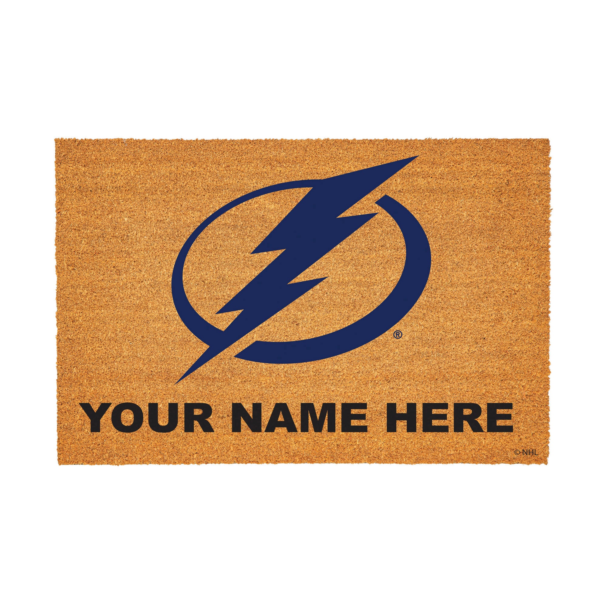 Tampa Bay Lightning 24" x 36" Team Logo Personalized Coir Door Mat