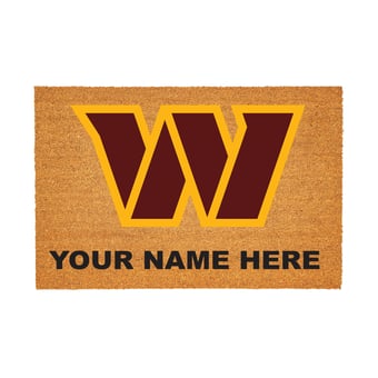 Washington Commanders 24" x 36" Team Logo Personalized Coir Door Mat