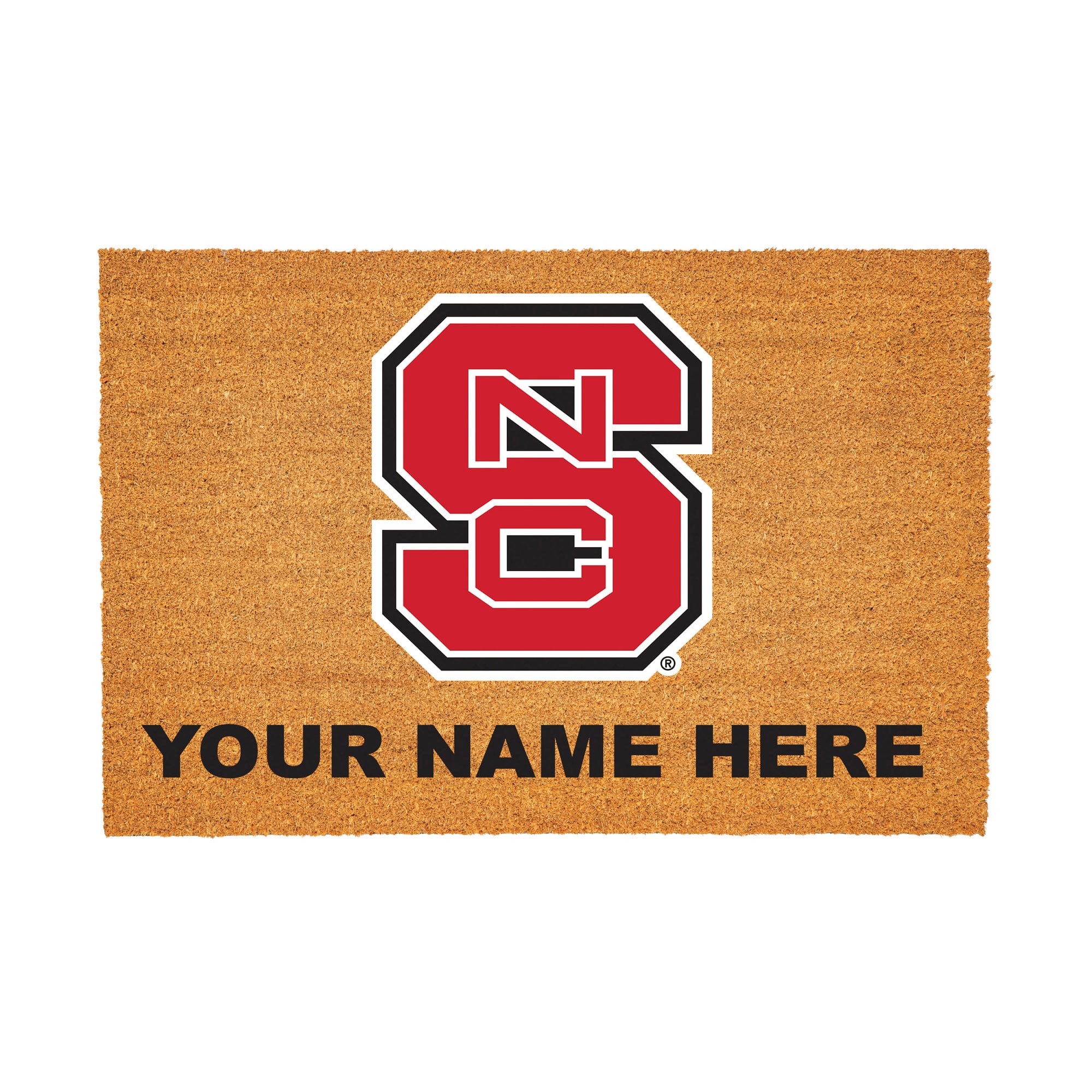 NC State Wolfpack 24" x 36" Team Logo Personalized Coir Door Mat