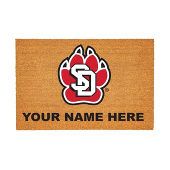 South Dakota Coyotes 24" x 36" Team Logo Personalized Coir Door Mat