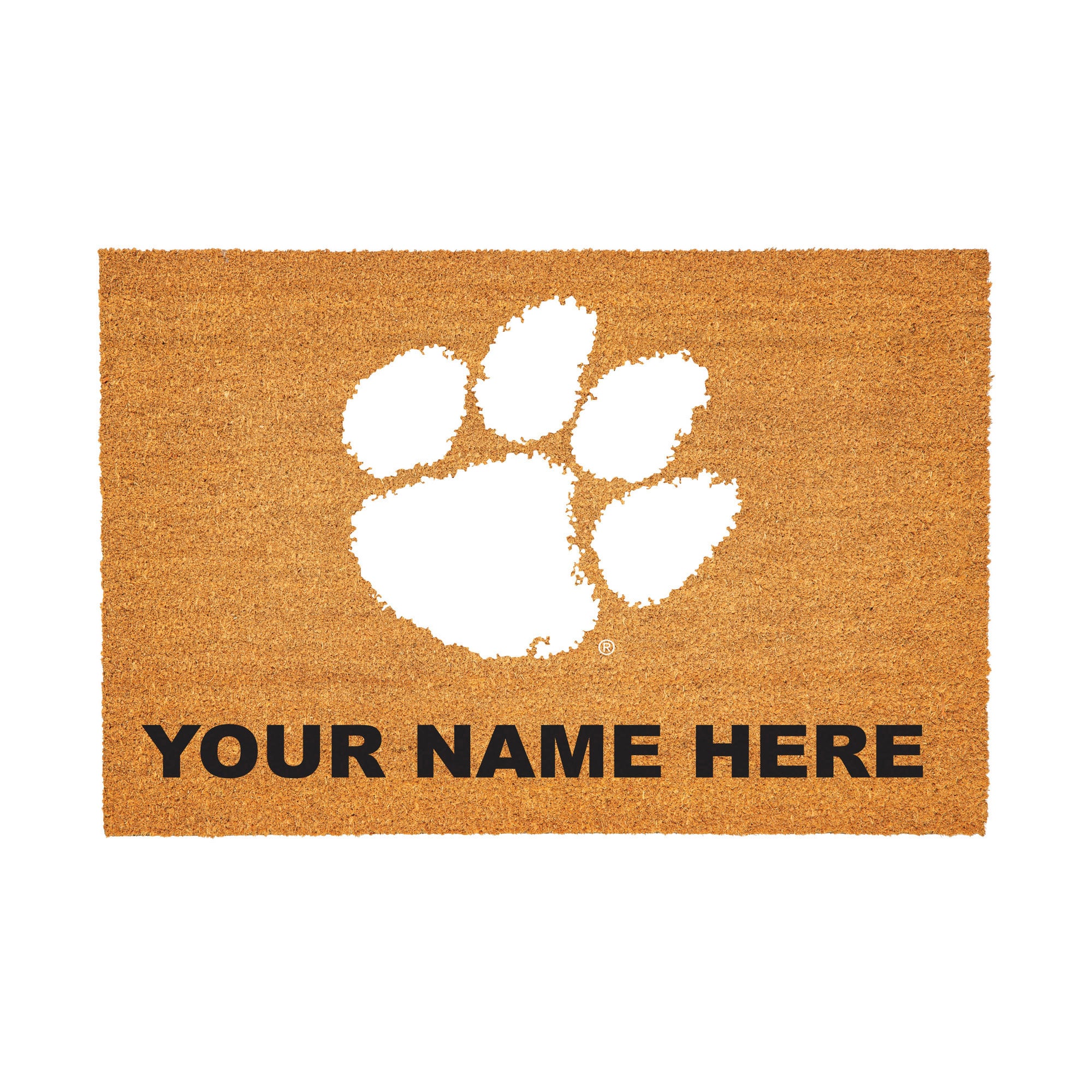 Clemson Tigers 24" x 36" Team Logo Personalized Coir Door Mat