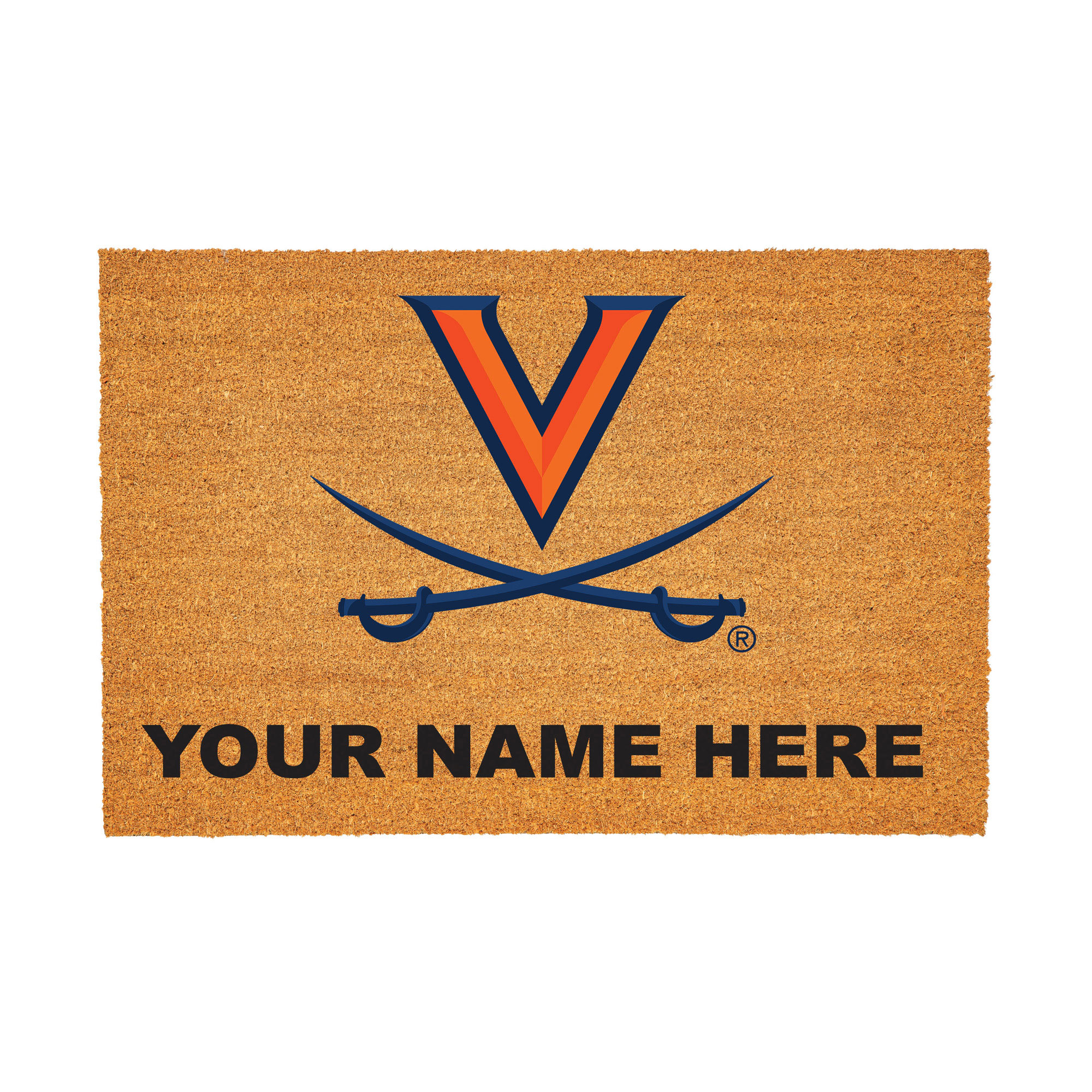 Virginia Cavaliers 24" x 36" Team Logo Personalized Coir Door Mat