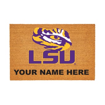 LSU Tigers 24" x 36" Team Logo Personalized Coir Door Mat
